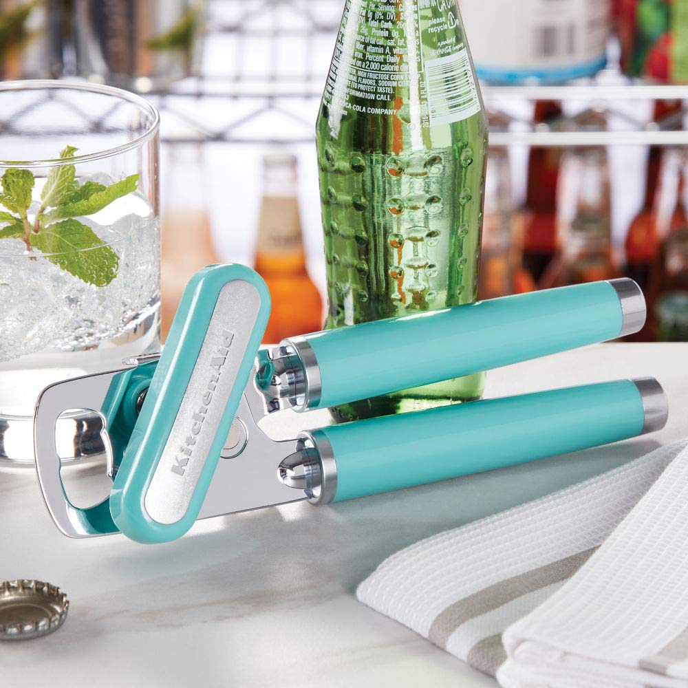 KitchenAid Abridor de latas/abrebotellas multifunción clásico, 8.34 pulgadas, Aqua Sky