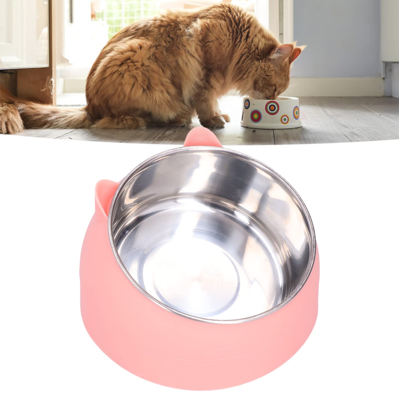 GLOGLOW Cuenco para Mascotas con Calefacción, Temperatura de Acero Inoxidable Tazón de Comida para Gatos Tazón de Calentamiento para Mascotas Perro Gato Calentador de Agua Térmico Tazón para Gatos