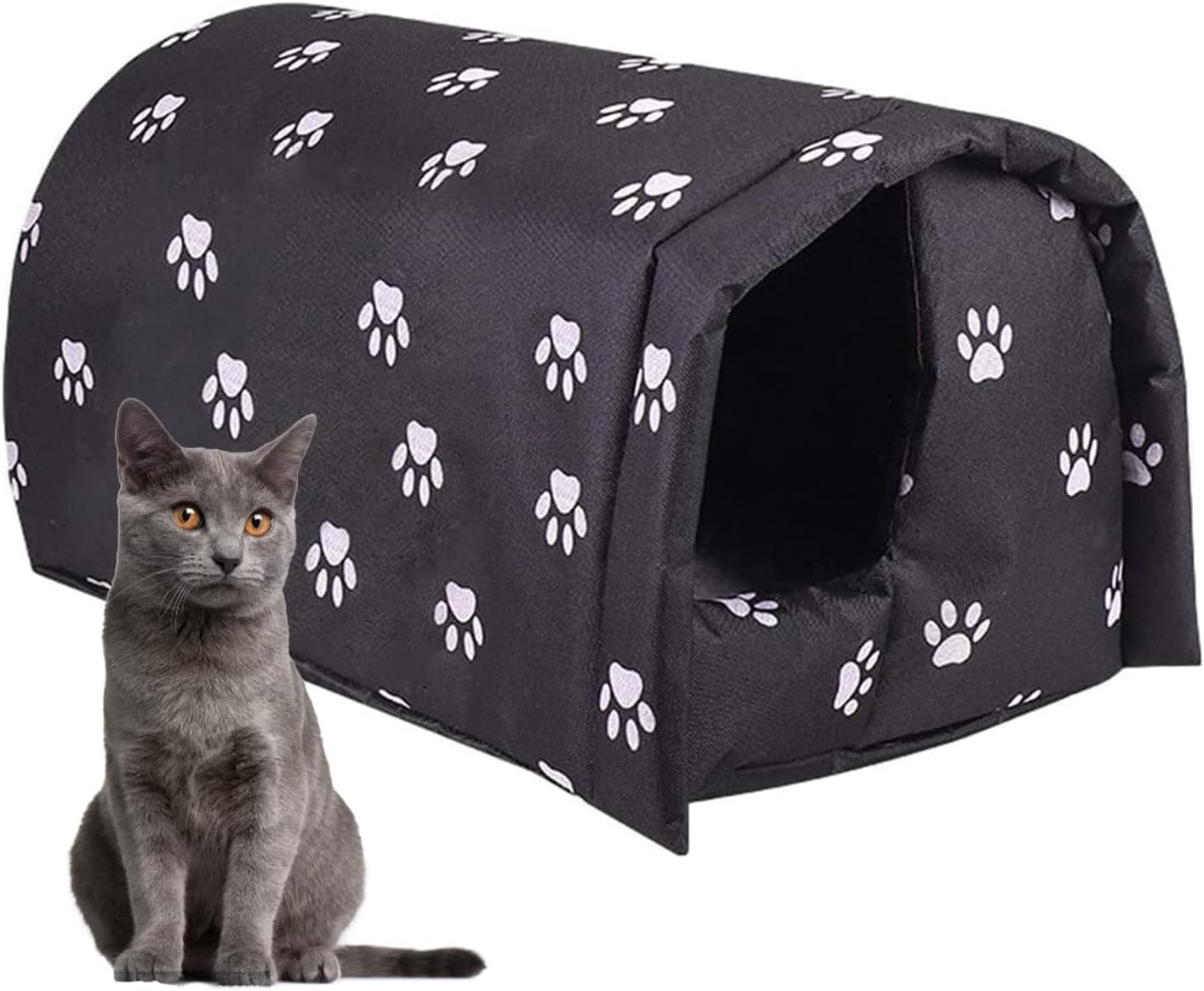 QAVILFLY Casa para gatos al aire libre, resistente a la intemperie, plegable, refugio para gatos callejeros