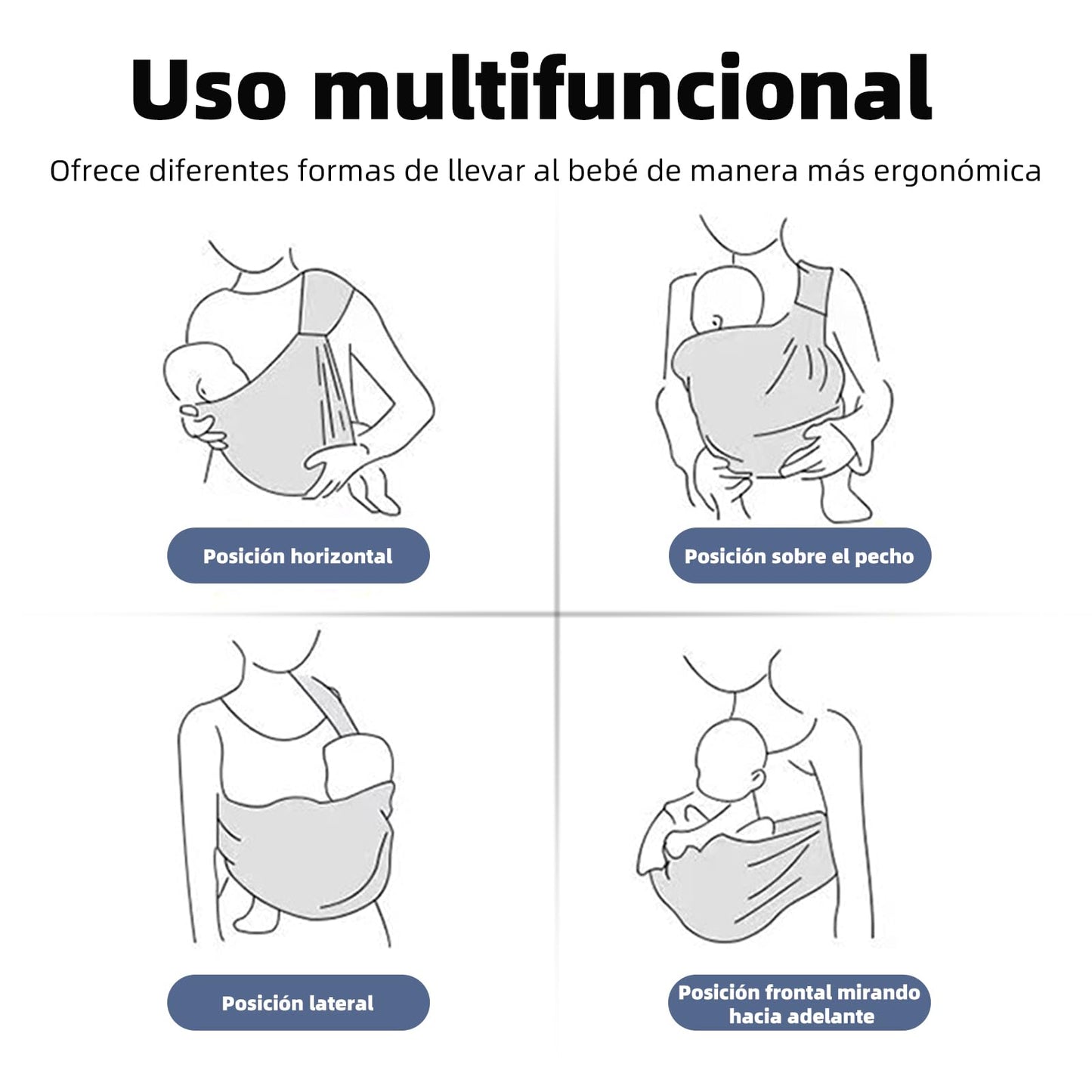 Fular Portabebés Mochila Portabebes Multifunción Portabebes Recien Nacidos Portabebes Transpirable De Verano Fulares Portabebes Versátiles Transpirables Para Bebés De 3 a 36 Meses (Rosado)