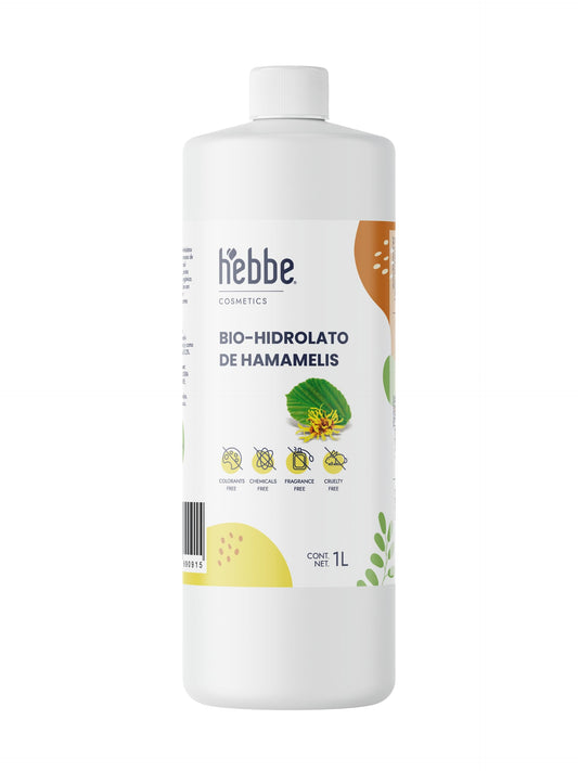 HEBBE - Hidrolato de Hamamelis 1 L | Estimula Colágeno | Fijador de Maquillaje | Ideal para Pieles Sensibles | Efecto Anti-Edad