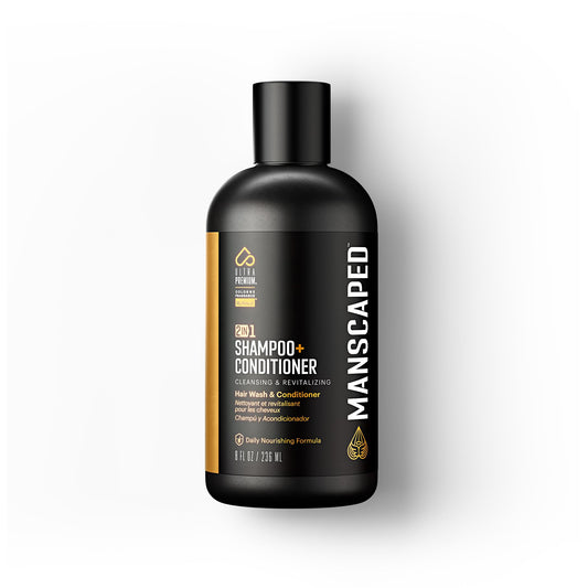 MANSCAPED- Champú y acondicionador 2 en 1, fórmula ultra premium con infusión de algas marinas, agua de coco y aloe