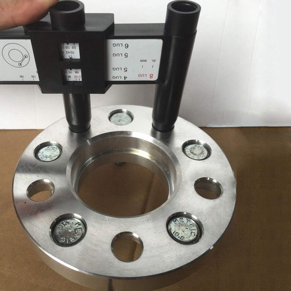 KIMISS - Calibre PCD, herramienta de medición de patrón de pernos de rueda/llanta, regla PCD, pinza deslizante para calibre de llanta de 4, 5, 6, 8 agujeros