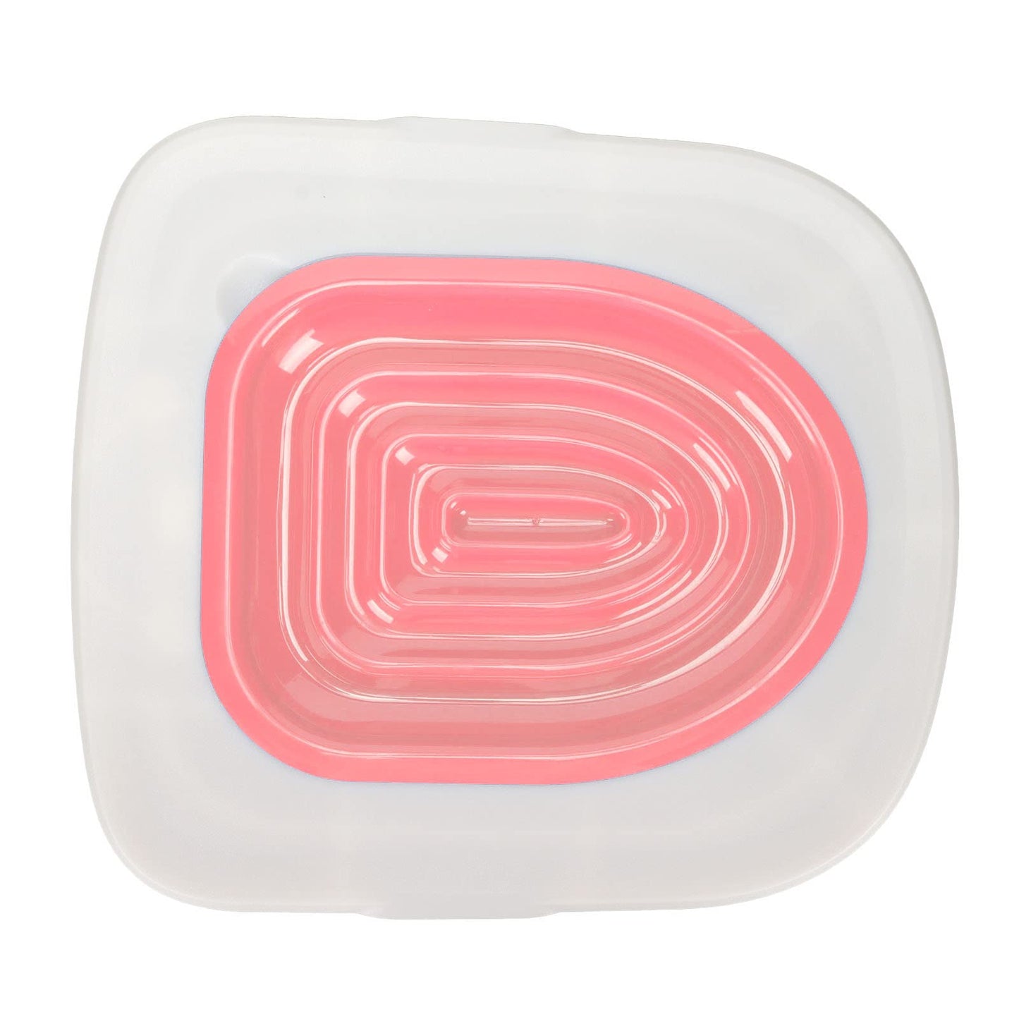 Entrenador de Inodoro para Gatos, Alta Capacidad de Carga, Bandeja Blanca con Soporte Interior Rosa para el Hogar