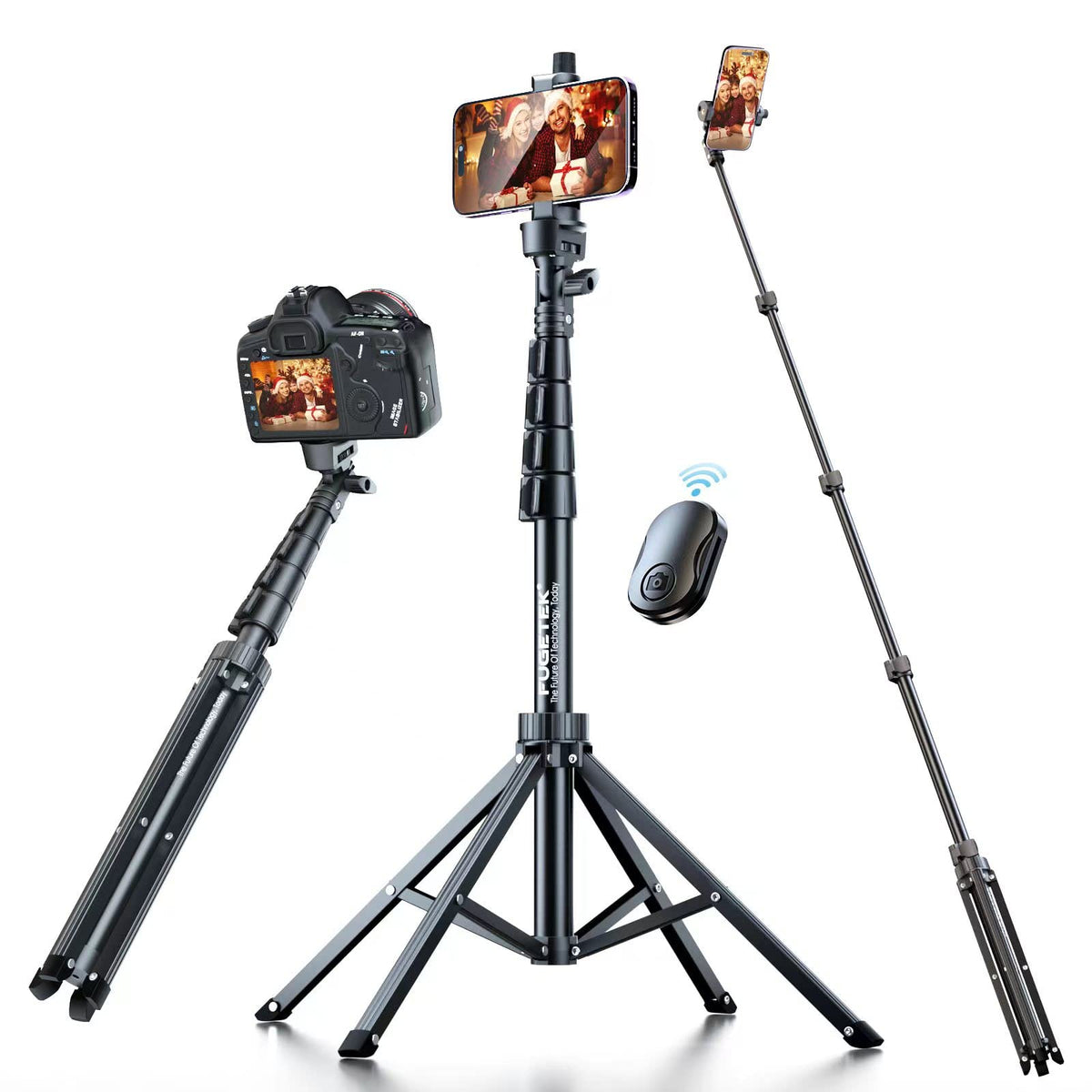 Trípode Selfie Fugetek Plata Estabilidad 4 Patas y Bluetooth Compatible iPhone y Android