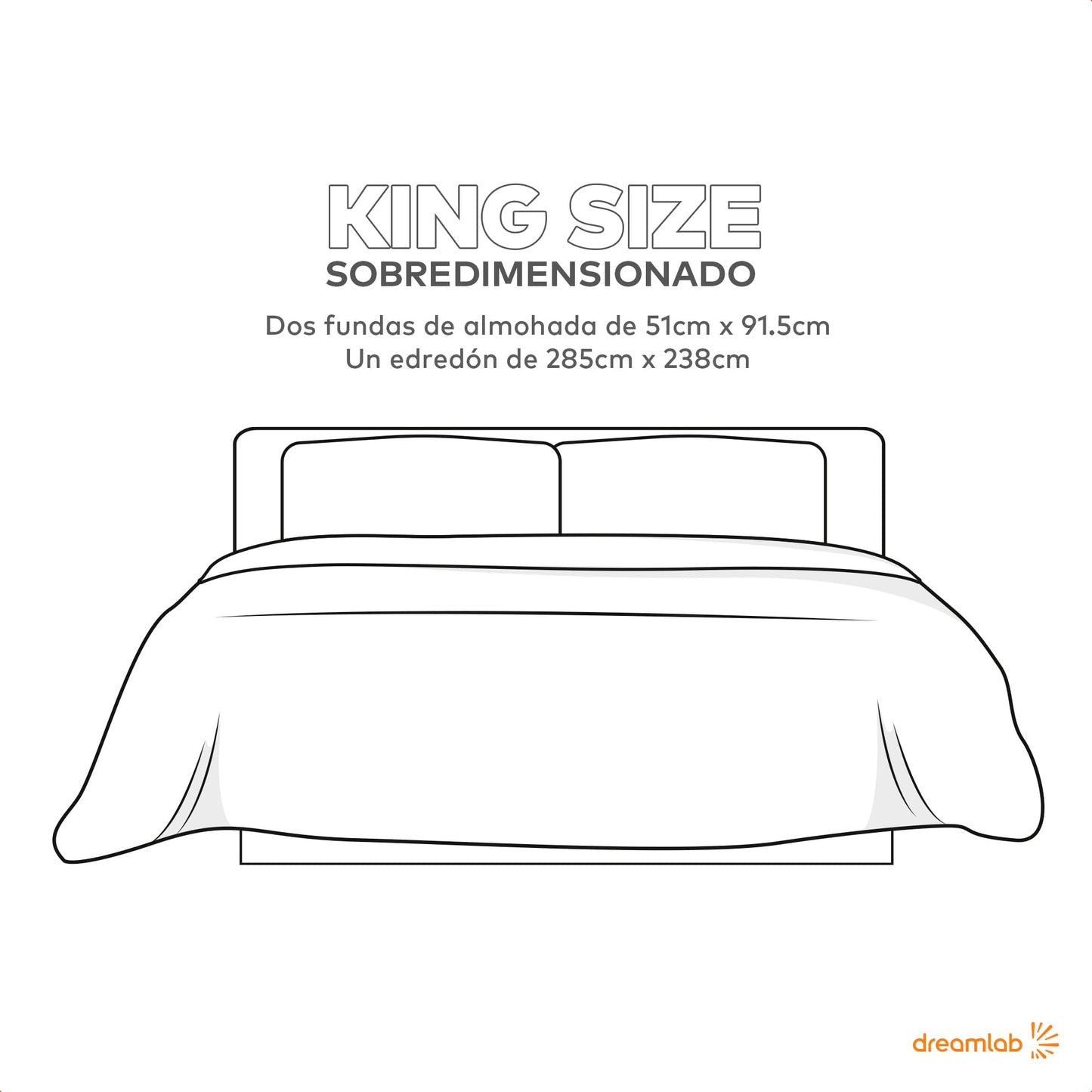 Dreamlab Juego Edredón Acolchado Reversible, Plisado, Ultra Suave, Hipoalergénico, Incluye 2 Fundas de Almohada, Ideal para Todo el Año. Set 2 Pzas, Tamaño King Sobredimensionado 285x238cm, Blanco