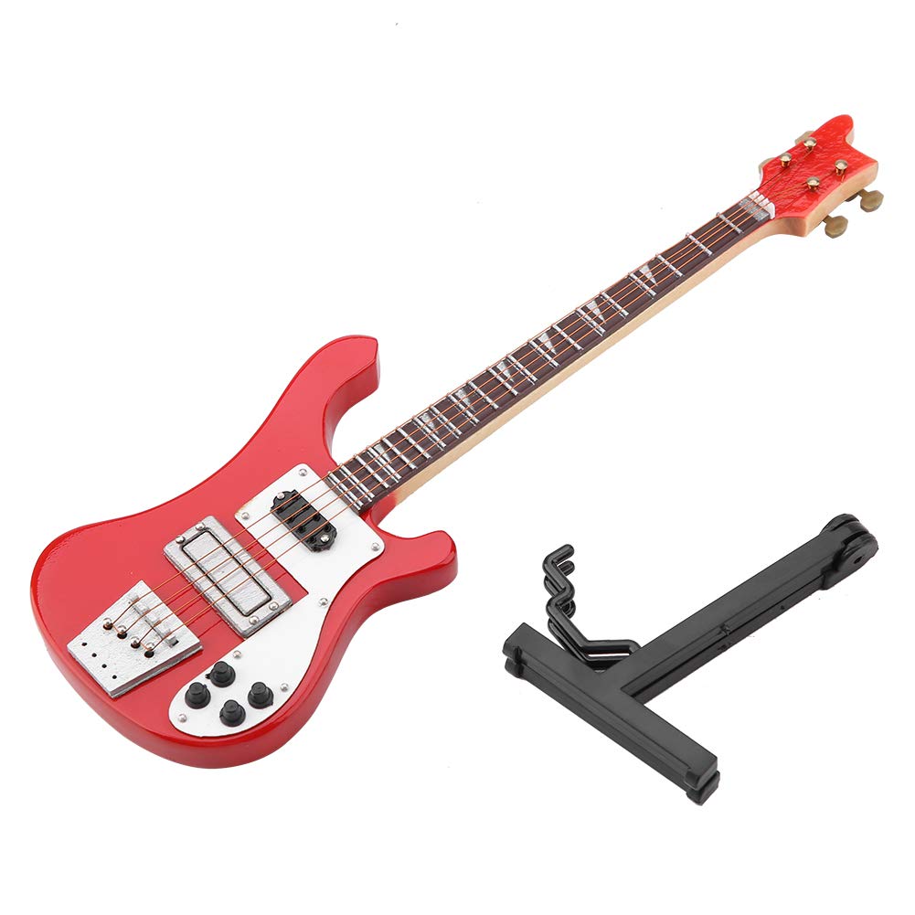 Guitarra Eléctrica Miniatura Réplica de Bajo Eléctrico en Miniatura para Amantes de la Guitarra Colección de Decoración de Instrumentos Musicales - Modelo de para Coleccionistas y