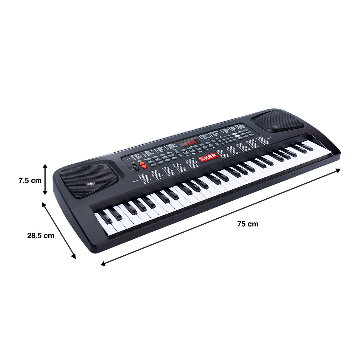 Teclado Musical Kaiser Negro 54 Teclas 100 Tonos Función Grabar Audio