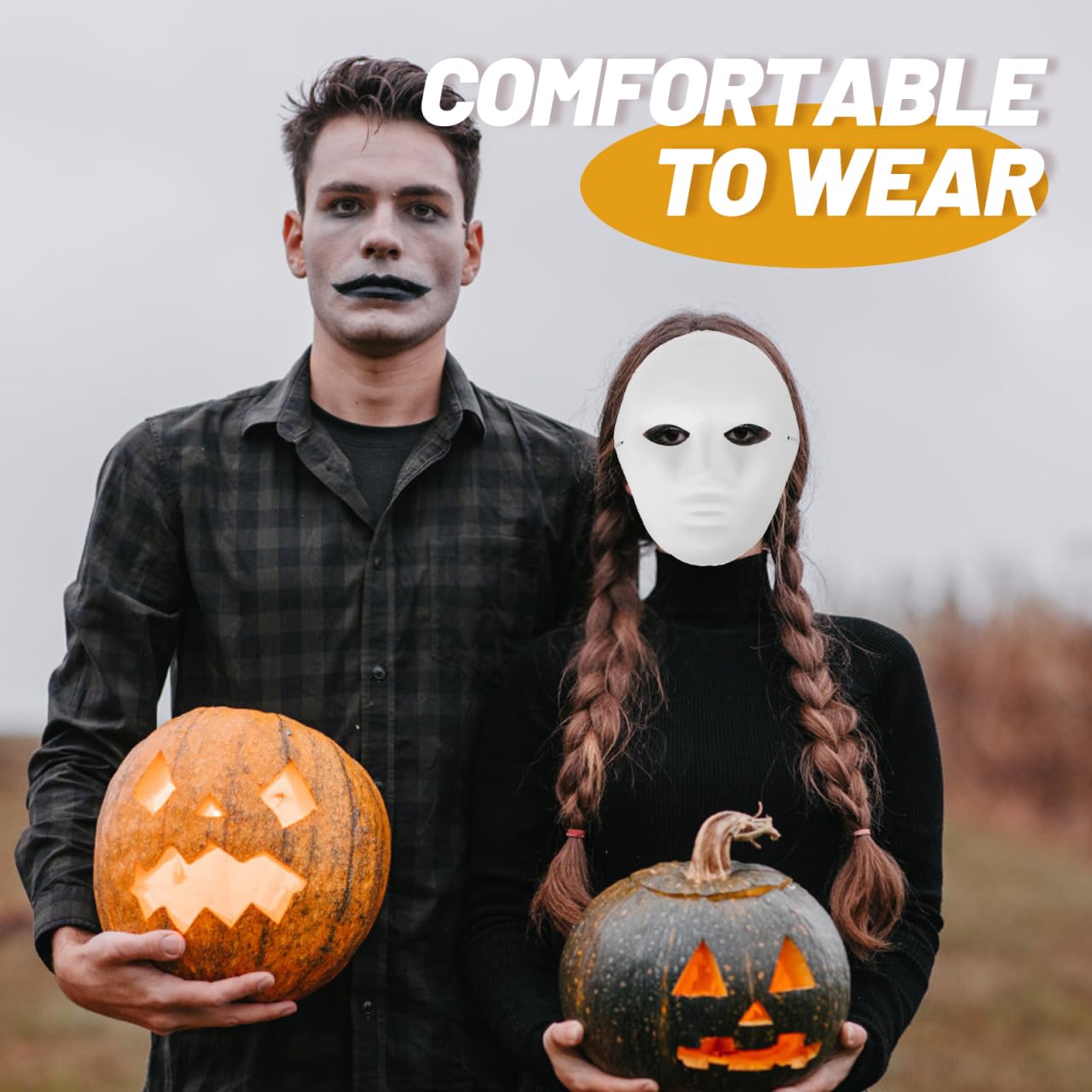 Amosfun 24piezas Máscara De Halloween Para Adultos Máscara Blanco De Papel Maché Para Pintar Diseño De Cara Completa Para Cosplay Y Fiesta Accesorio Para Mascaradas Y Fiestas De Halloween