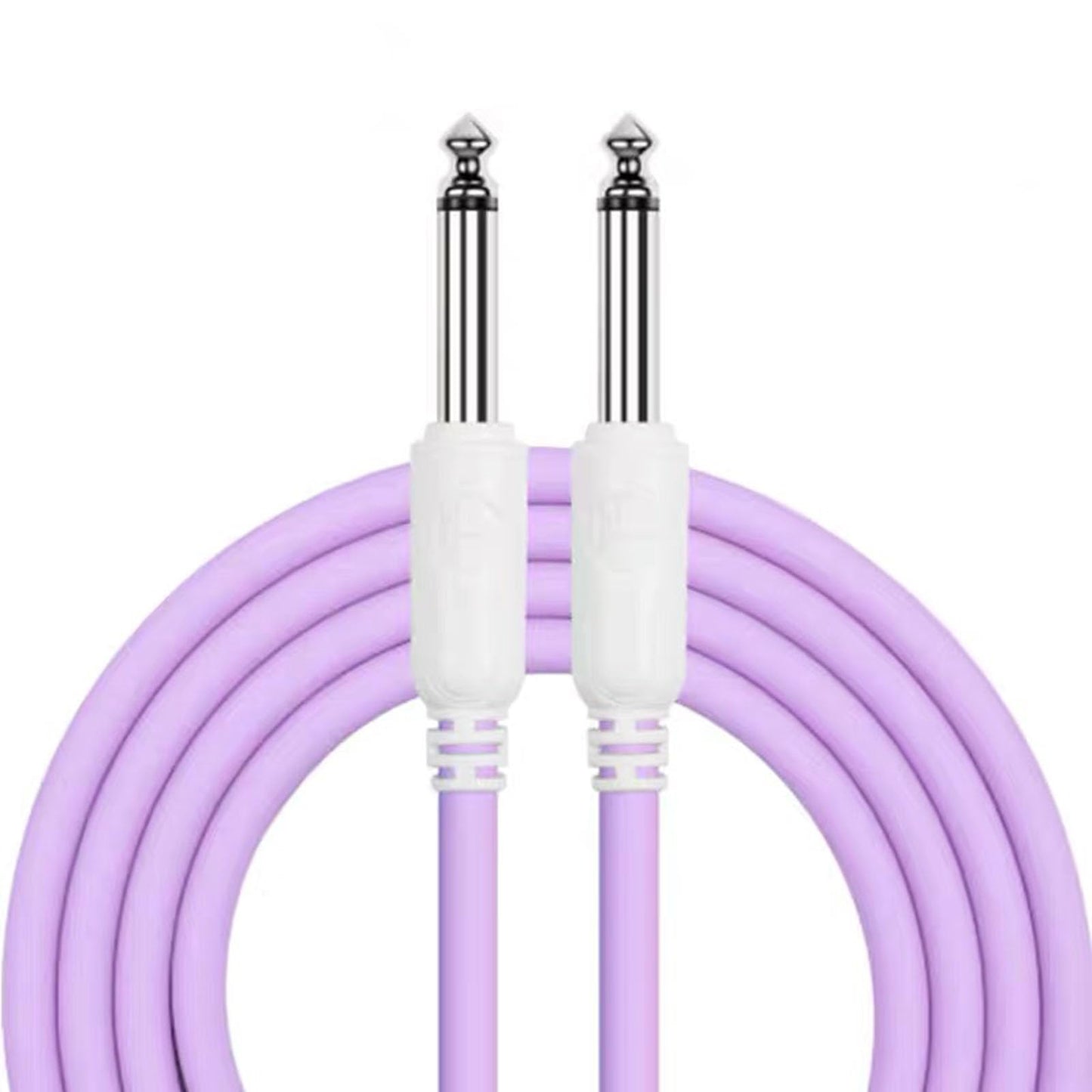 Cable de Jack Mono 6.35 mm Premium Púrpura Resistente a Interferencias para Guitarra Eléctrica, Bajo, Teclado, Mezclador y Altavoz