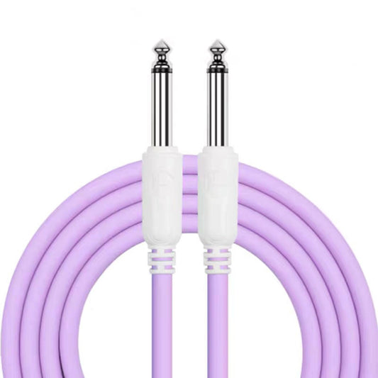 Cable de Jack Mono 6.35 mm Premium Púrpura Resistente a Interferencias para Guitarra Eléctrica, Bajo, Teclado, Mezclador y Altavoz