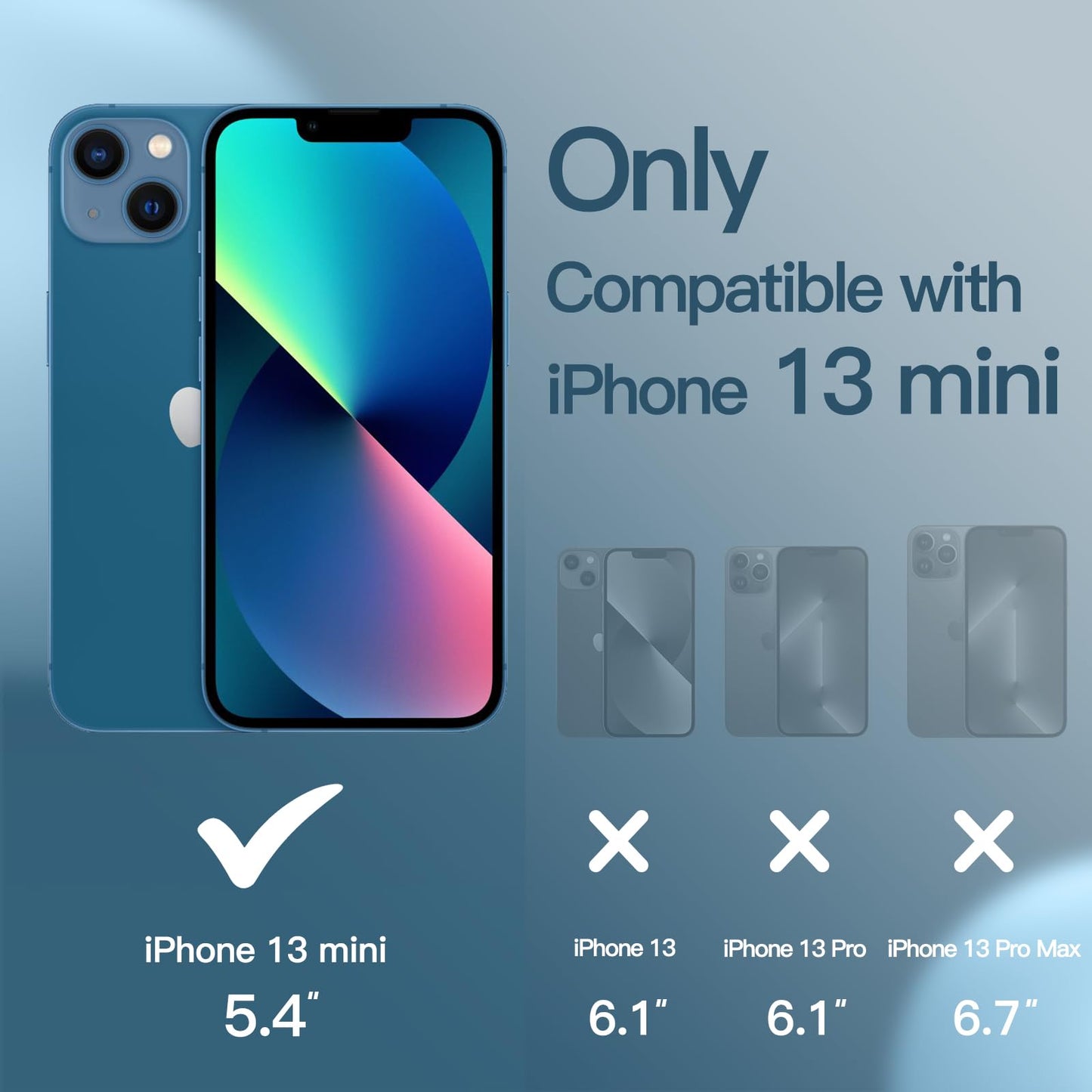 JETech Funda de Silicona para iPhone 13 Mini 5,4 Pulgadas, Carcasa Protectora de Cuerpo Completo con Tacto Suave y Sedoso, Cubierta a Prueba de Golpes con Forro de Microfibra (Azul Verde)