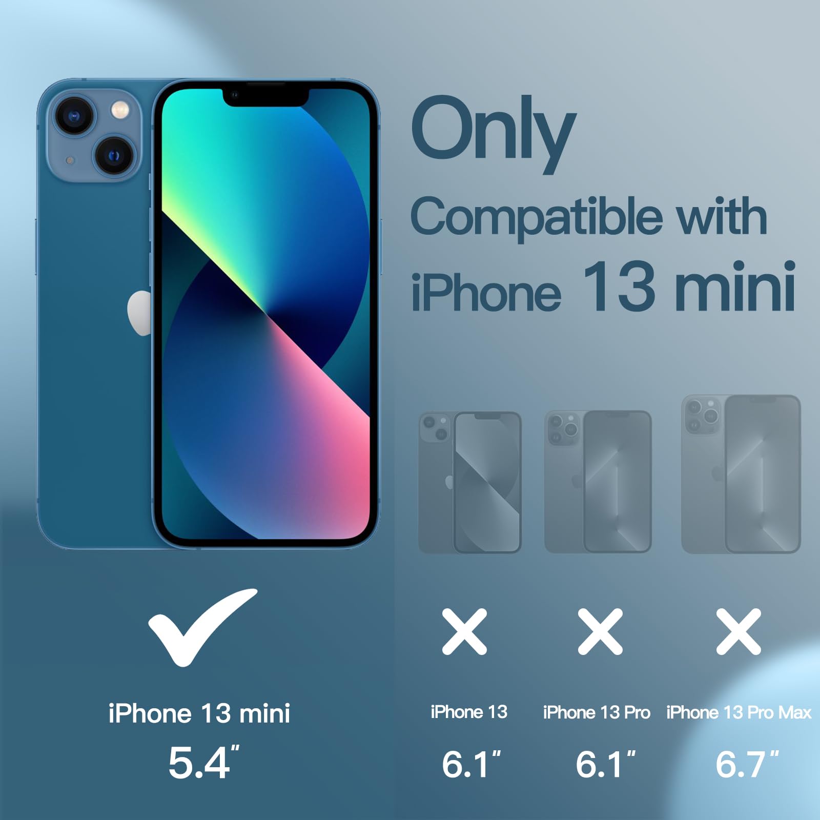 JETech Funda de Silicona para iPhone 13 Mini 5,4 Pulgadas, Carcasa Protectora de Cuerpo Completo con Tacto Suave y Sedoso, Cubierta a Prueba de Golpes con Forro de Microfibra (Azul Verde)