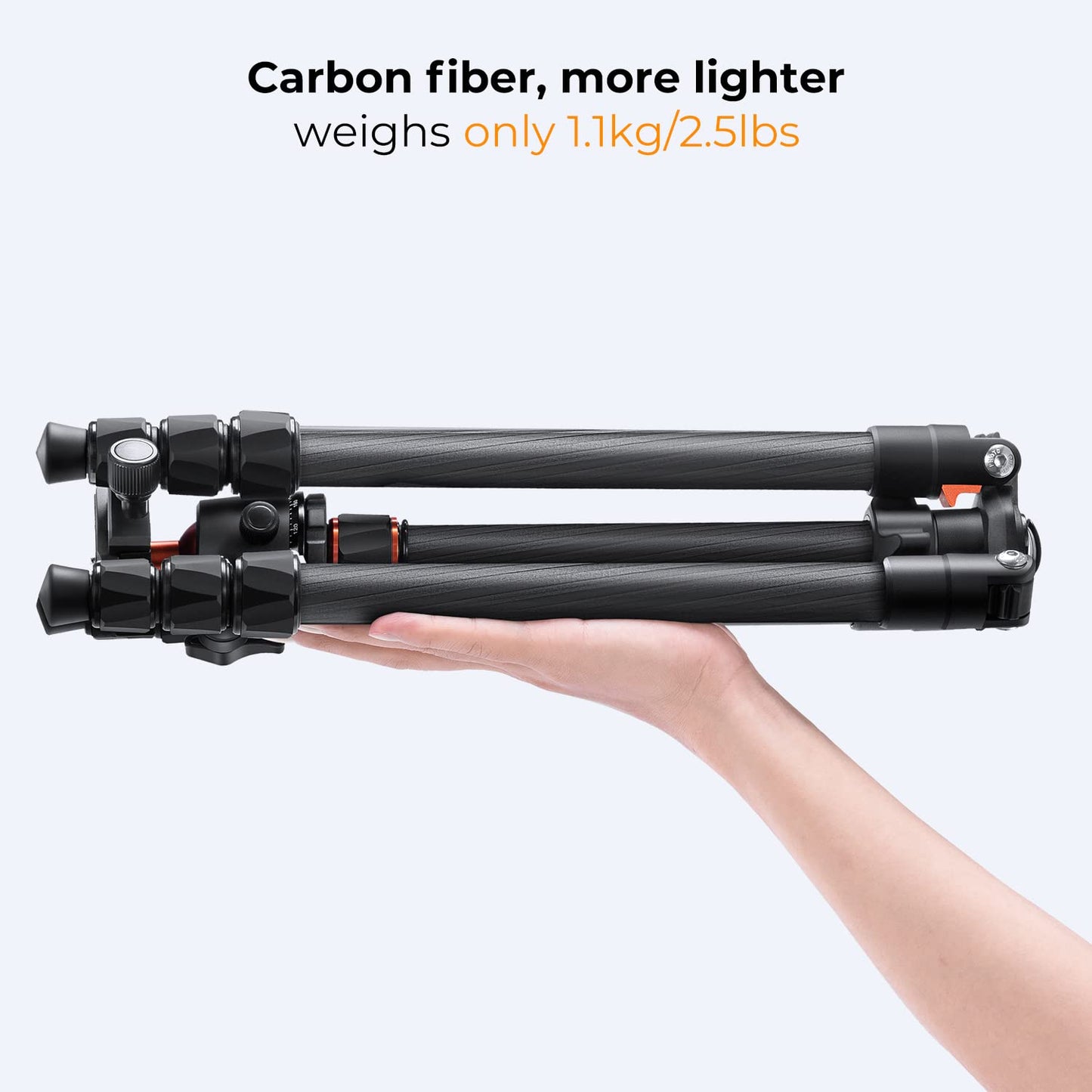 Tripie K&F Concept Fibra de Carbono Cabezal 360° Tipo Arca