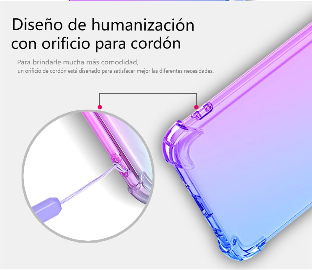DABUNA Funda para Huawei Y9 Prime 2019 Case Uso Rudo,Transparente Colores Degradados Protectora de Cámara Anticaída Carcasa Bumper(Púrpura Azul)
