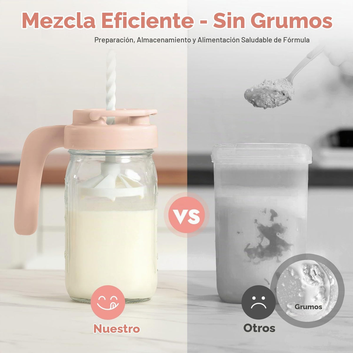 Papablic Glass - Jarra de leche materna, fórmula y recipiente de