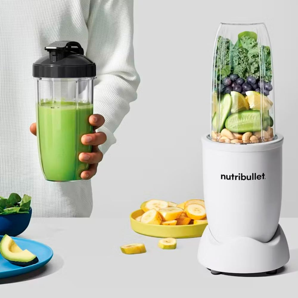 Nutribullet Licuadora Electrica, Picadora Pro 900 Watts 32Oz Mod. RNB9-0401 RENOVADA (Blanco Mate)