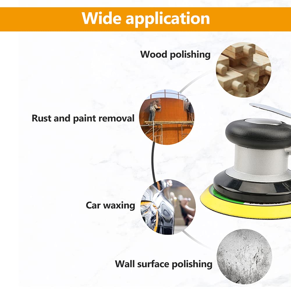 Lijadora Orbital Mingzhe Neumática de 6 Pulgadas Mini