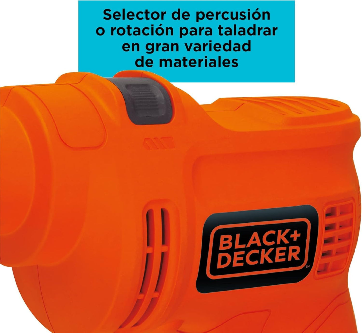 BLACK+DECKER Taladro Rotomartillo 3/8" (10mm), 550W, Incluye Caja de Herramientas, TP550K