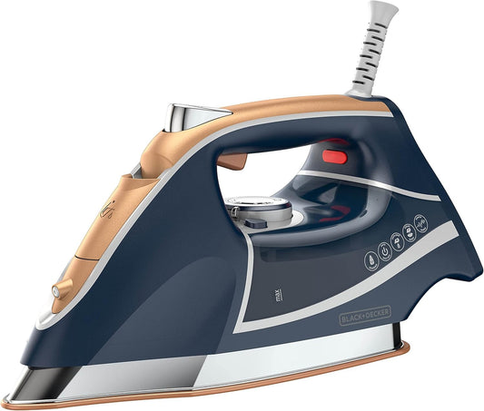 Black+Decker Elite Pro - Plancha de Vapor para 6 ajustes de 1700 W, Color Azul Marino