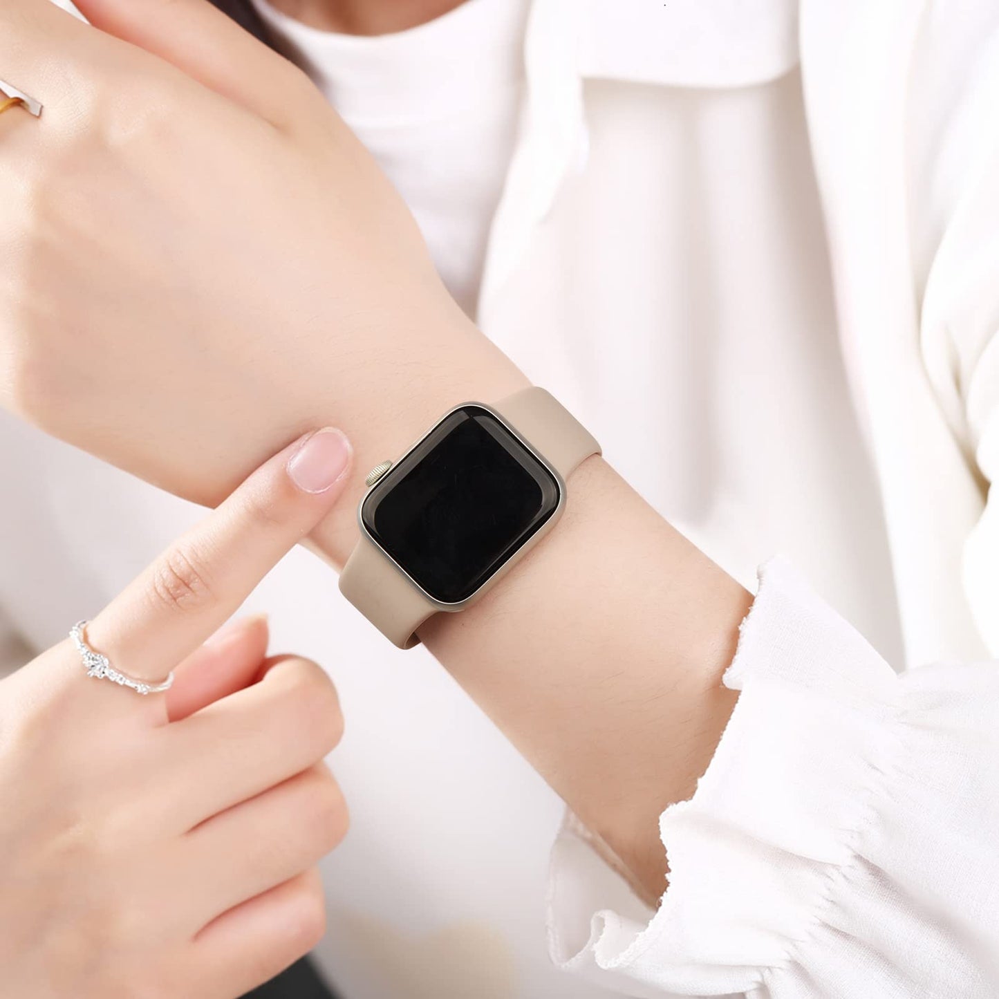 Bandas de Silicona Líquida Compatible con Apple Watch Serie 10 Multicolor, Paquete de 4 para Mujer y Hombre