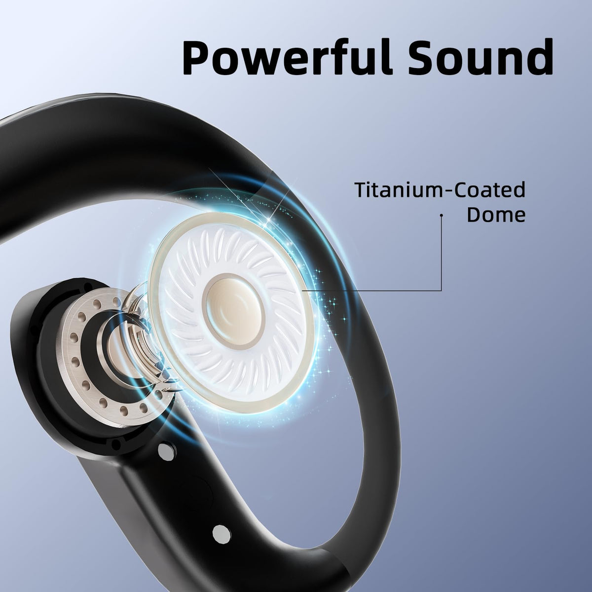 Auriculares Inalámbricos Gorsun Bluetooth 6.0 Negro con Control Táctil y Ganchos para los Oídos