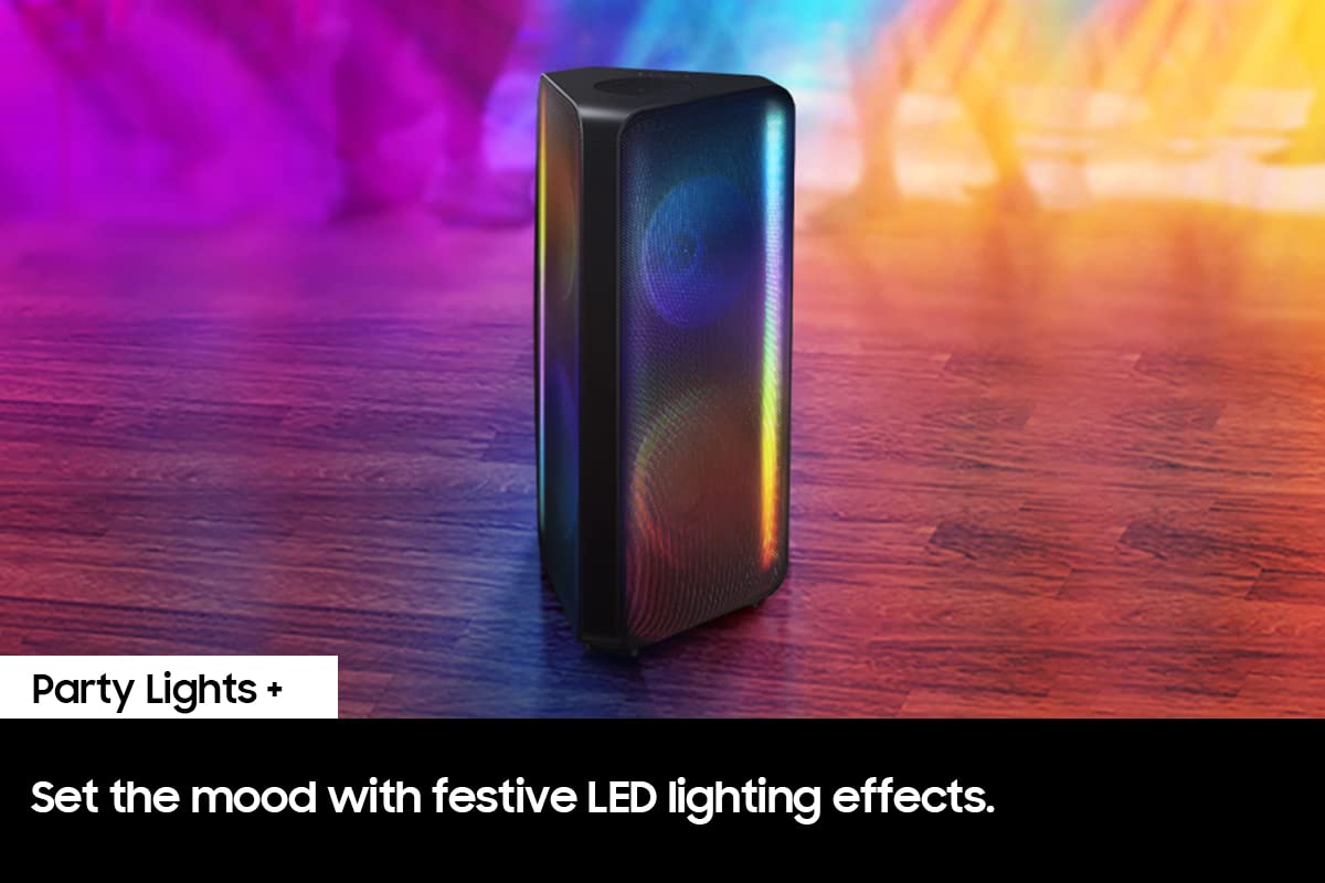 SAMSUNG MX-ST40B Sound Tower - Altavoces portátiles para Fiestas, 160 W, Sonido bidireccional, batería integrada, Resistente al Agua IPX5, Luces de Fiesta, multiconexión Bluetooth, 2022