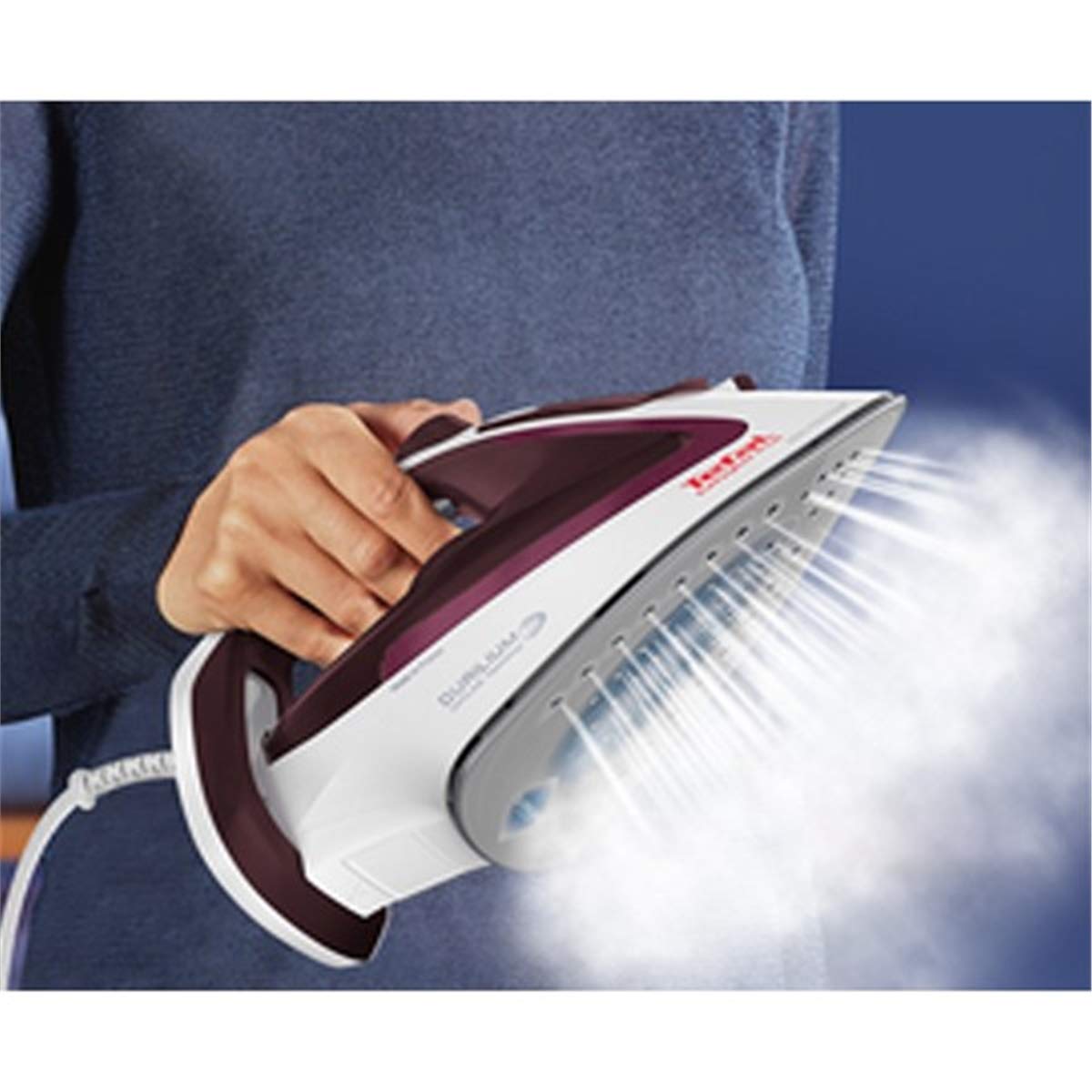 Plancha de Vapor Tefal Blanco Burdeos Easygliss Plus con Suela Durilium AirGlide