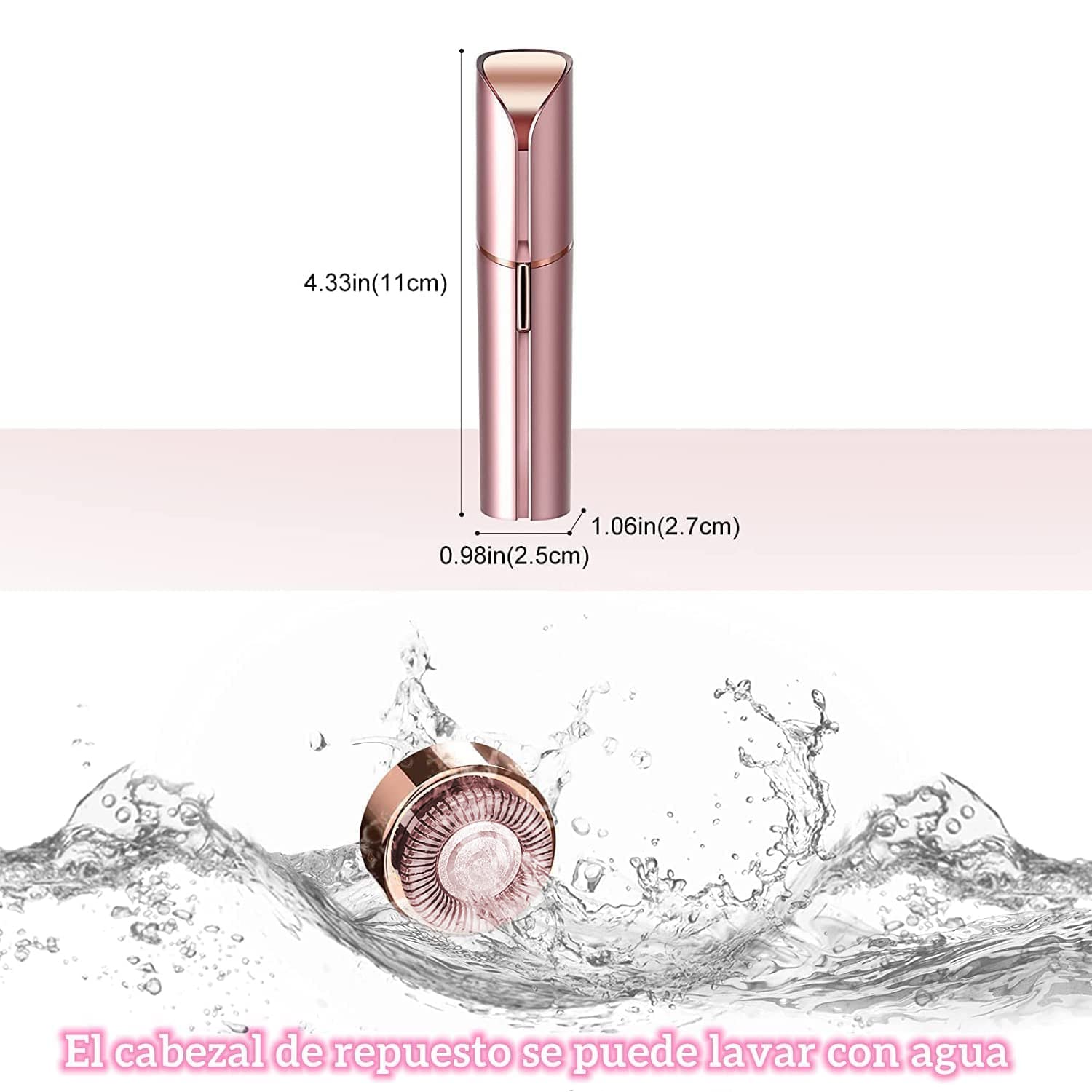 Depiladora Facial Mujer Sin Dolor, Depilador Electrico de Rostro Recargable, Depiladora Bikini, Removedor de Vello Facial para Axilas/Bigote/Barbilla/Brazos, 2 Cabezales de Repuesto Incluidos…
