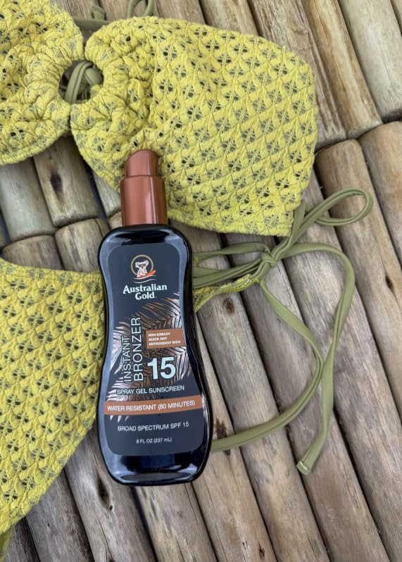 Protector Solar en Gel Spray Australian Gold Bronceado Instantáneo Resistente al Agua SPF 15 236 ml
