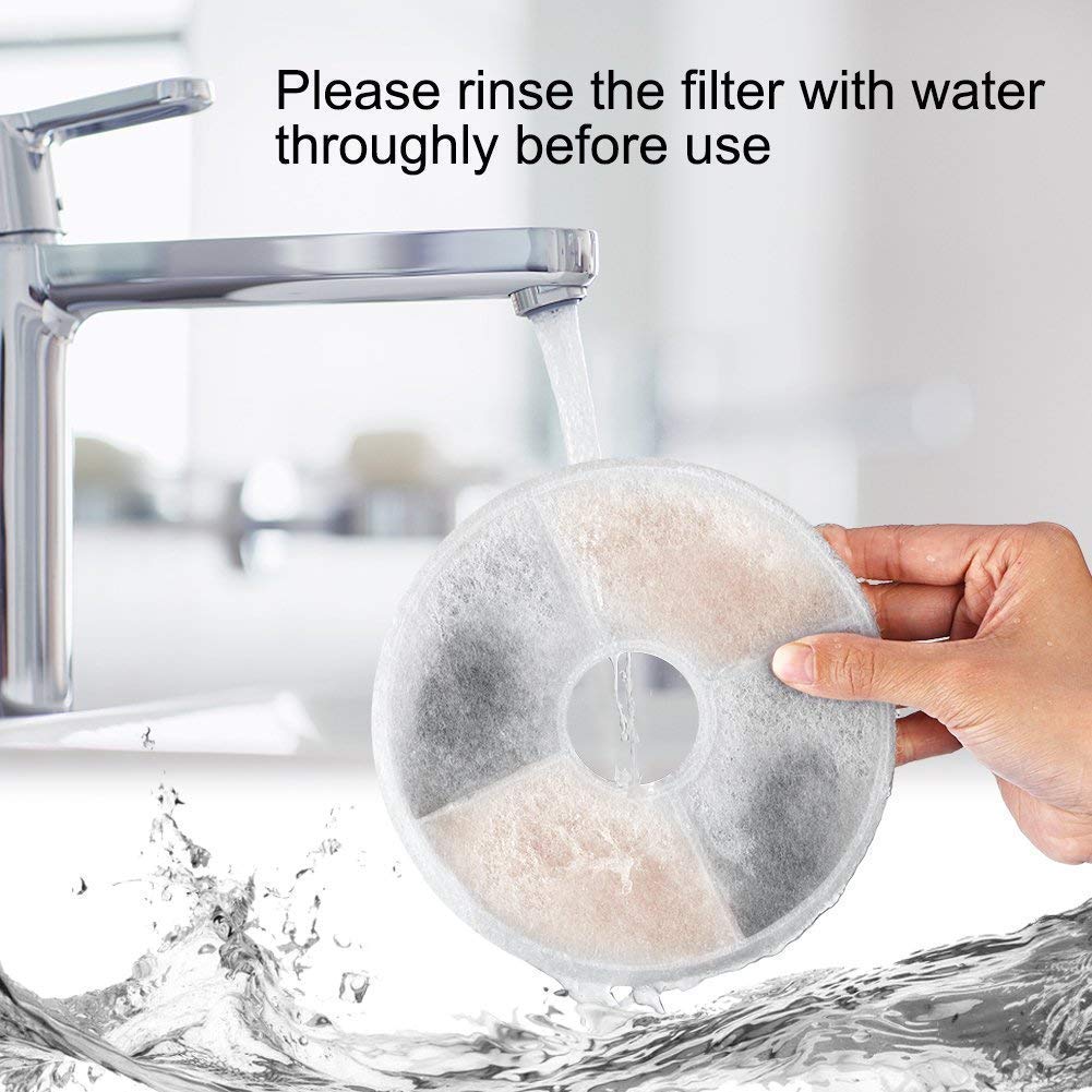 Haofy Filtro para Fuente de Mascotas Filtros de Fuente de Agua, 4 Piezas Filtros de Repuesto de Carbono para Fuente para Mascotas