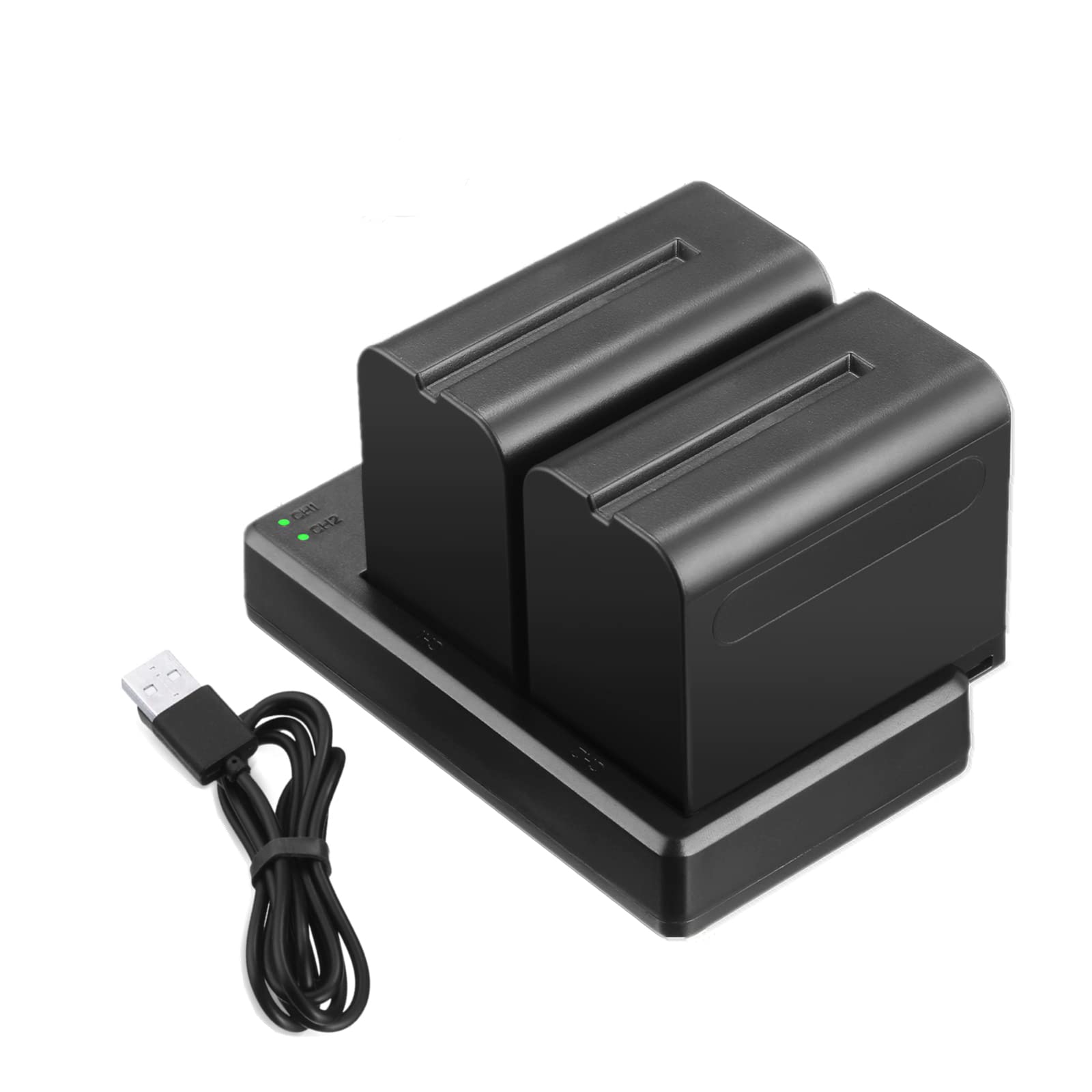 LORDONE NP-F970 Batería (Paquete de 2, 8800mAh) y Cargador USB Dual para NP F970 F750 F550 F570 F960 F330,Handycams, CCD-SC55, TR516, TR716, TR818, TR910, TR917