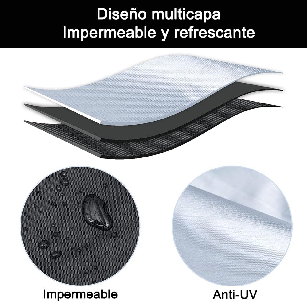 Cubierta para Motocicleta MSUNGFIVA Negro Impermeable para Protección contra el Polvo y Lluvia