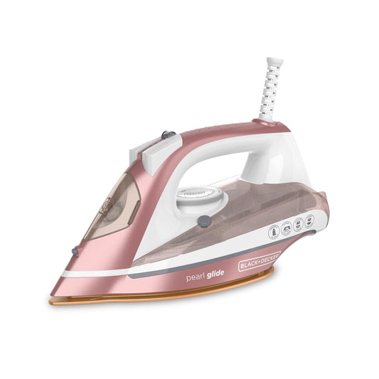 BLACK+DECKER Iron, IR2398, 50% más suave deslizamiento con suela de cerámica con infusión de perlas, potente vapor, cable de 8 pies, función de vapor vertical