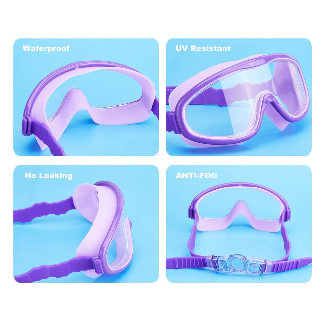 Gafas de Natación KAILIMENG Rojo Azul Verde Antiniebla Protección UV para Niños