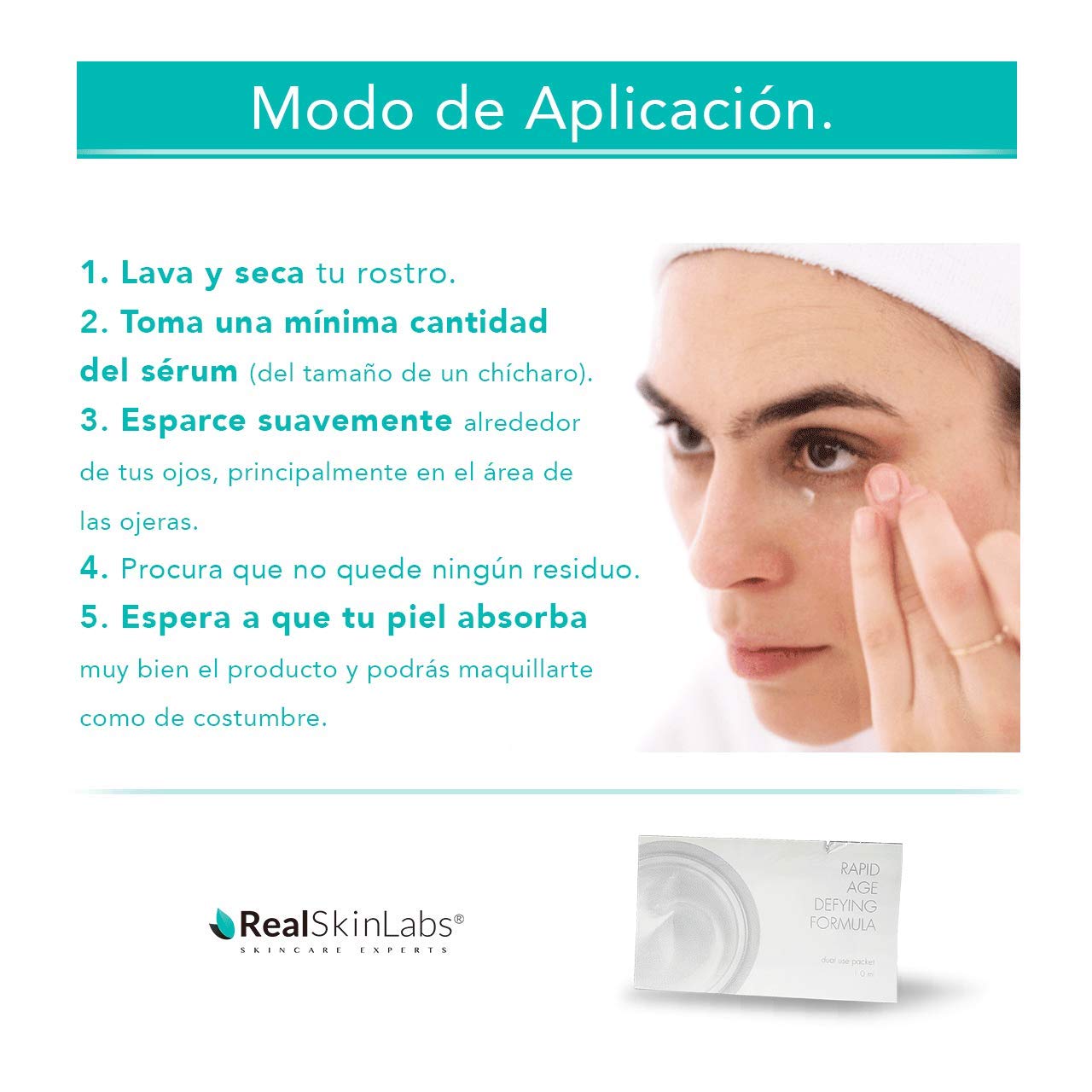 Rapid Age Defying Formula con Pantenol y Vitamina C/ ¡Reduce drásticamente las bolsas de los ojos, arrugas, líneas de expresión y la hinchazón AL INSTANTE!, además brinda suavidad a tu piel con cada aplicación gracias a la combinación de péptidos que logr