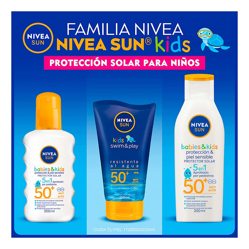Protector Solar en Spray NIVEA Kids FPS 50+ Resistente al Agua para Piel Sensible