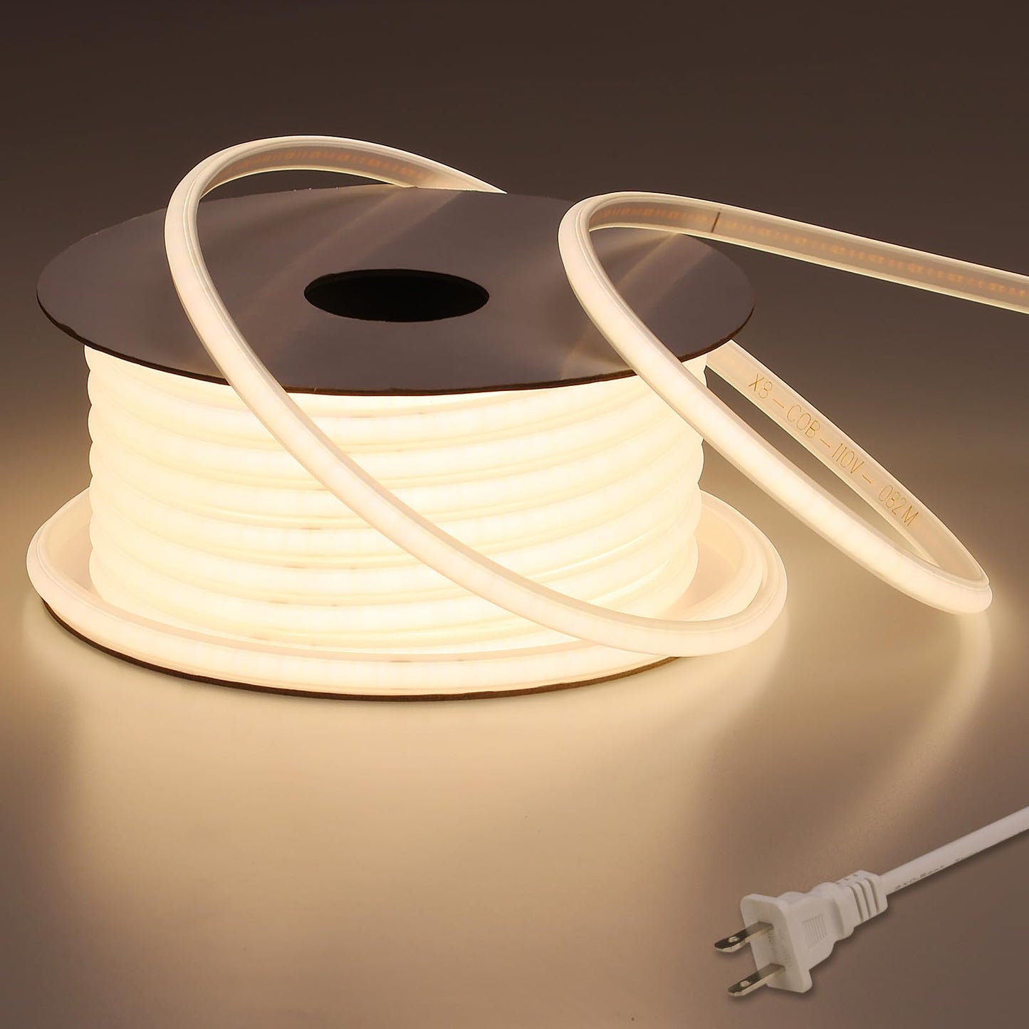 BENLUN Tira LED COB 110V 20 Metros, 4000K Blanco Natural Luces de LED Exterior Impermeable, 10W/M CRI 90+ Flexible Luz LED sin Transformador para Habitacion Techo, Decoración, Patio