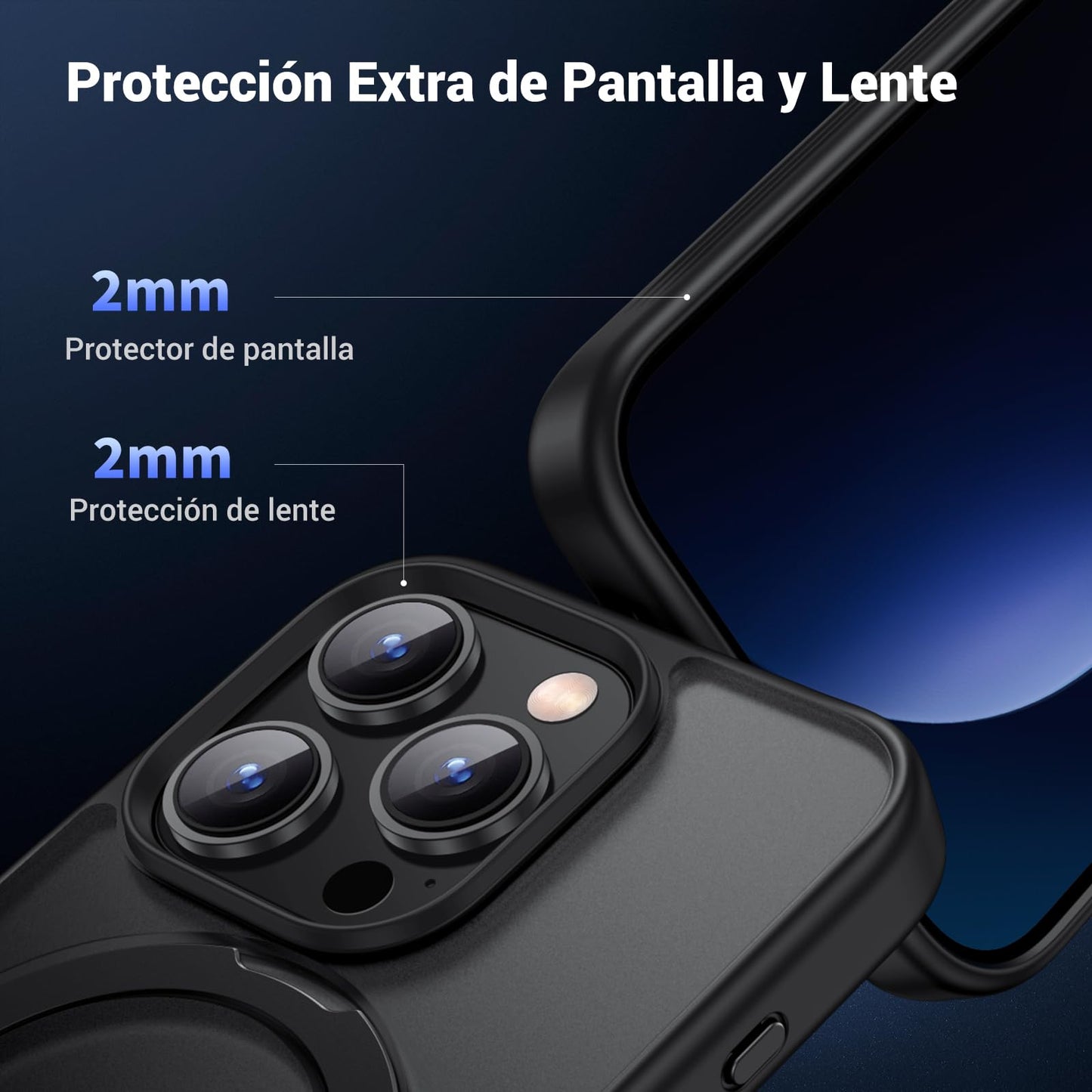 Funda para iPhone 15 Pro MAX UGREEN MagSafe Mate Cepillada con Soporte Anillo Plegable y Protección Anti-Caídas