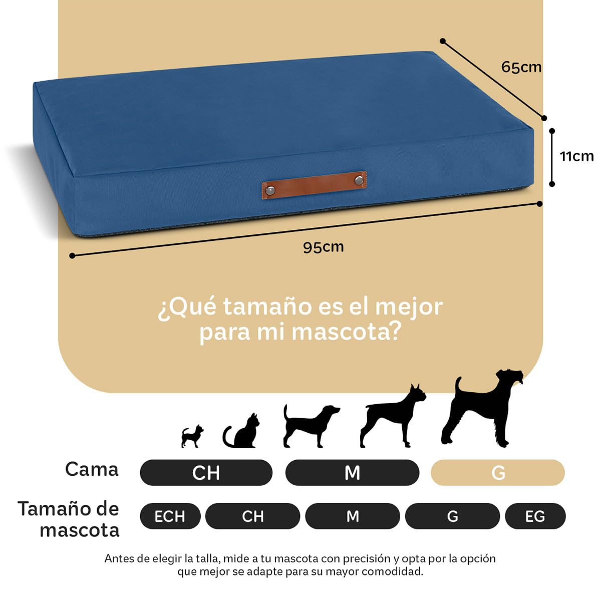 Cama Antiestrés de Foam ESQUIMAL Azul Lavable para Mascota
