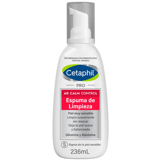 Cetaphil PRO AR Calm Control Espuma de Limpieza, Limpia y Calma el Ardor de Piel con Enrojecimiento Recomendada por Dermatólogos para Piel Sensible - 1 pieza de 236 ml