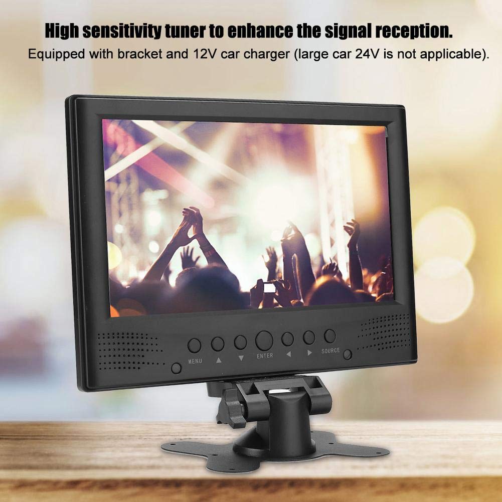 S erounder TV Digital portátil, 9 Pulgadas 16: 9 LED 1080P de Mano ATSC Reproductor de televisión de TV Digital para Coche con Cargador de Coche de 12 V y Soporte para Cocina de Dormitorio
