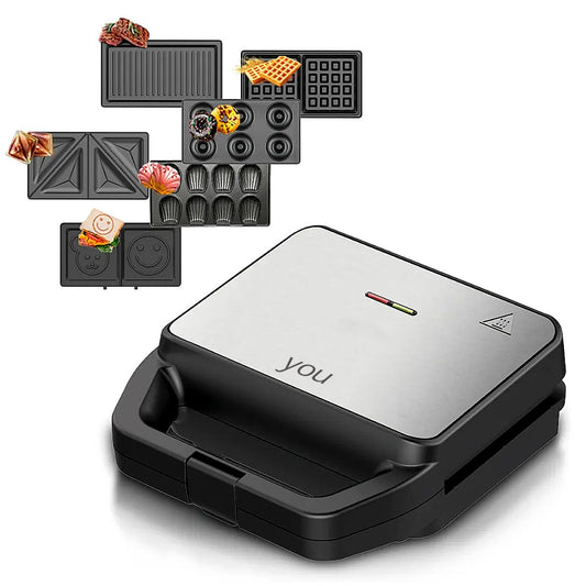 Juego de Planchas YOU 6 en 1 con Parrilla y Placa Antiadhesiva Extraíble para Hombre