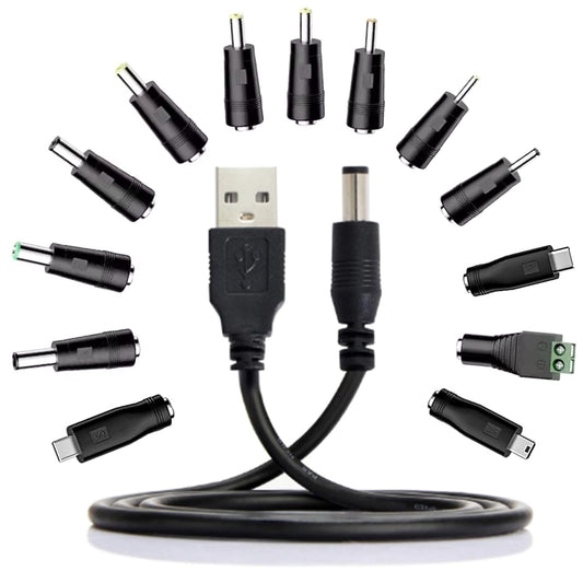 Adaptador Universal CA a CC ZSOLY Negro con 13 Conectores Intercambiables