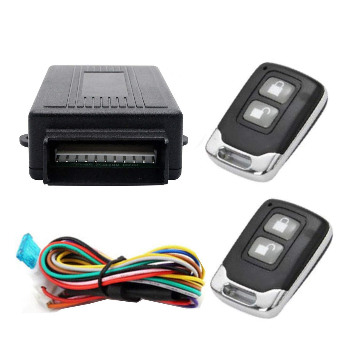 Sistema de Alarma MASO Negro Universal con Entrada sin Llave para Coche