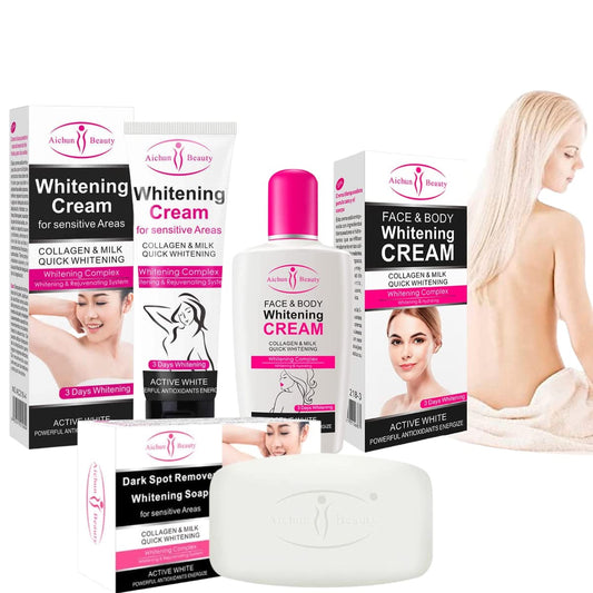Conjunto Aclarante de Colágeno para Rostro y Axilas de Aichun Beauty - Kit Facial y Corporal de 3 Piezas