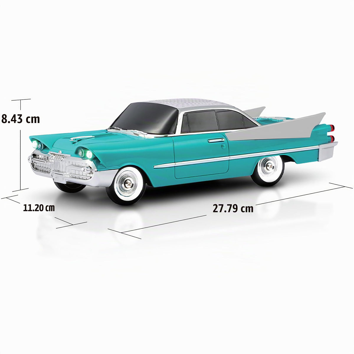 Altavoz Retro QFX Esmeralda con Bluetooth y Luces LED para Coche
