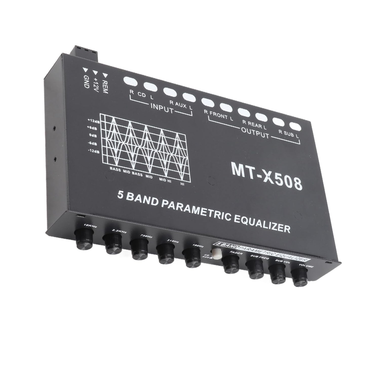 Ecualizador de Audio EVGATSAUTO Ajustable para Coche y Motocicleta con Amplificador Crossover 5 Bandas
