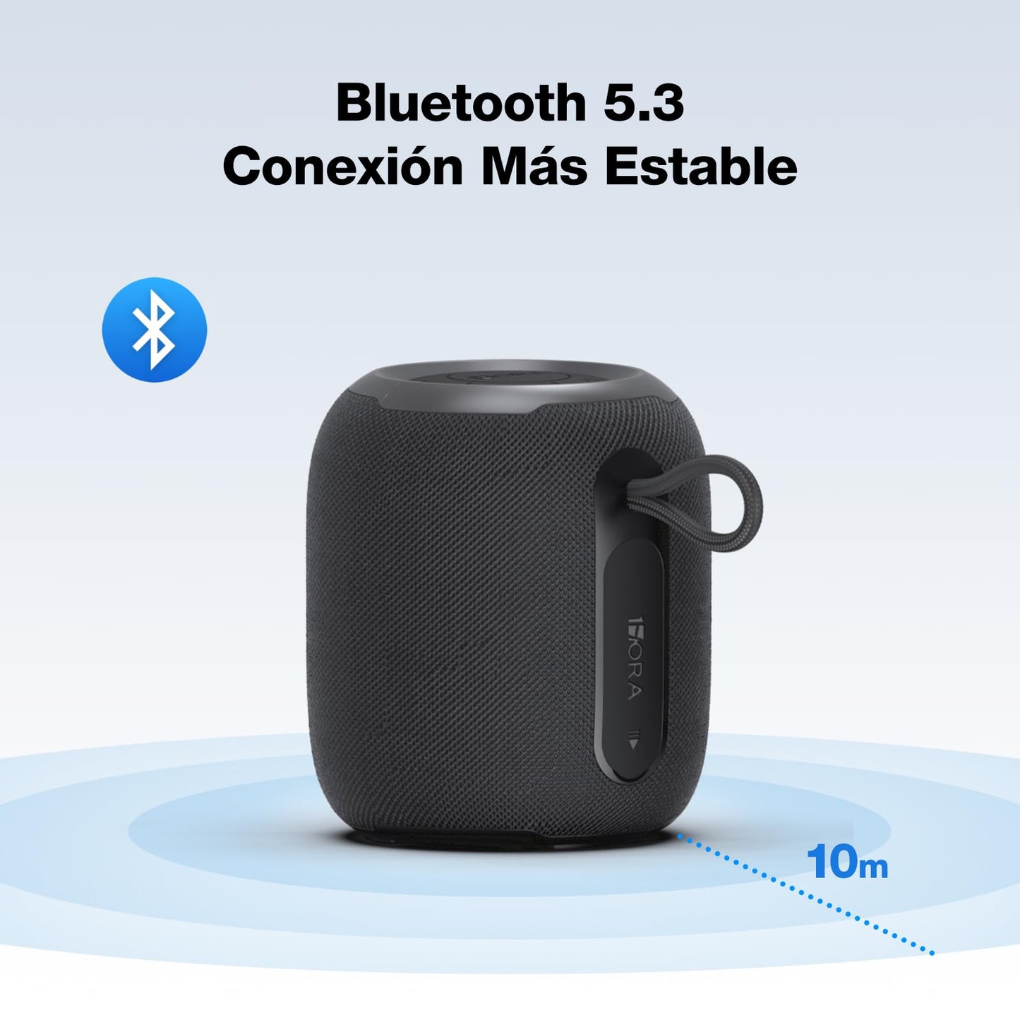 Bocina Bluetooth 5.3 5W Mini Portátil Negro con Radio FM y Función AUX/USB/TF
