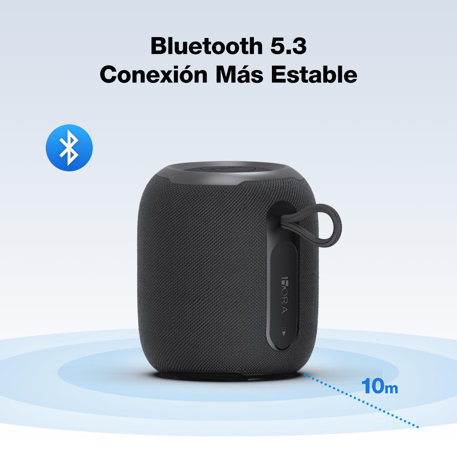 Bocina Bluetooth 5.3 5W Mini Portátil Negro con Radio FM y Función AUX/USB/TF